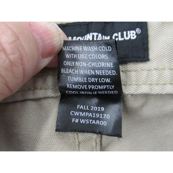 Mountain Club Mens Cargo Pants Size 40x32 Khaki Outdoor Casual Cotton - Picture 8 of 12